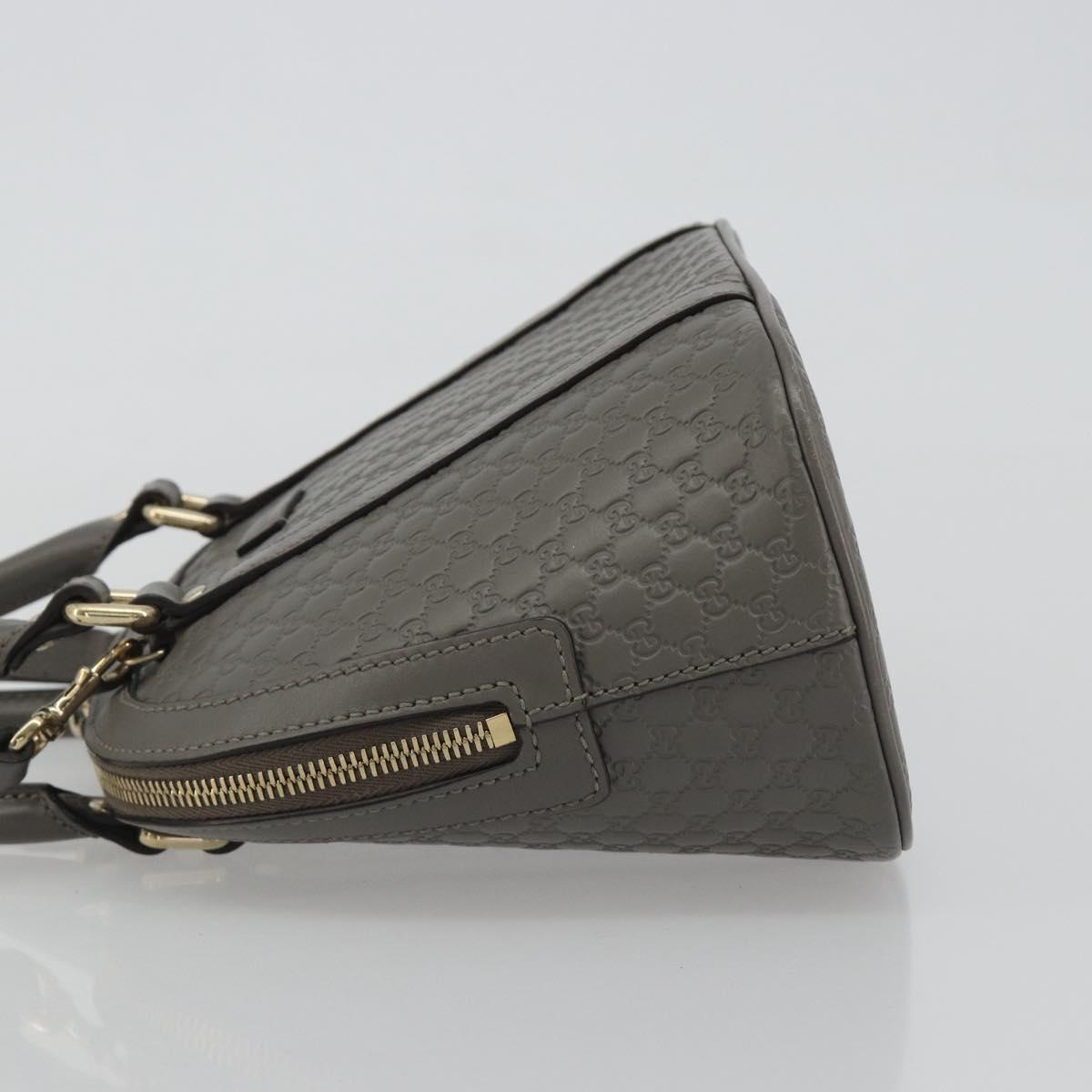 GUCCI Micro GG Canvas Guccissima Bag Leather 2way Gray Gold 449654 Auth 186642V
