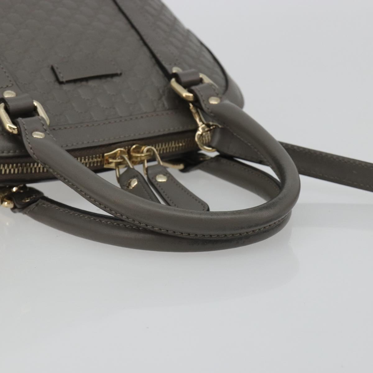 GUCCI Micro GG Canvas Guccissima Bag Leather 2way Gray Gold 449654 Auth 186642V