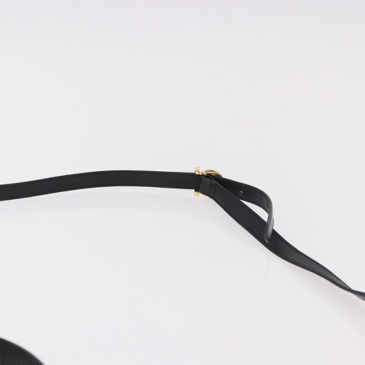 Salvatore Ferragamo Vala Ribbon Hand Bag Leather 2way Black Gold Auth 186645A
