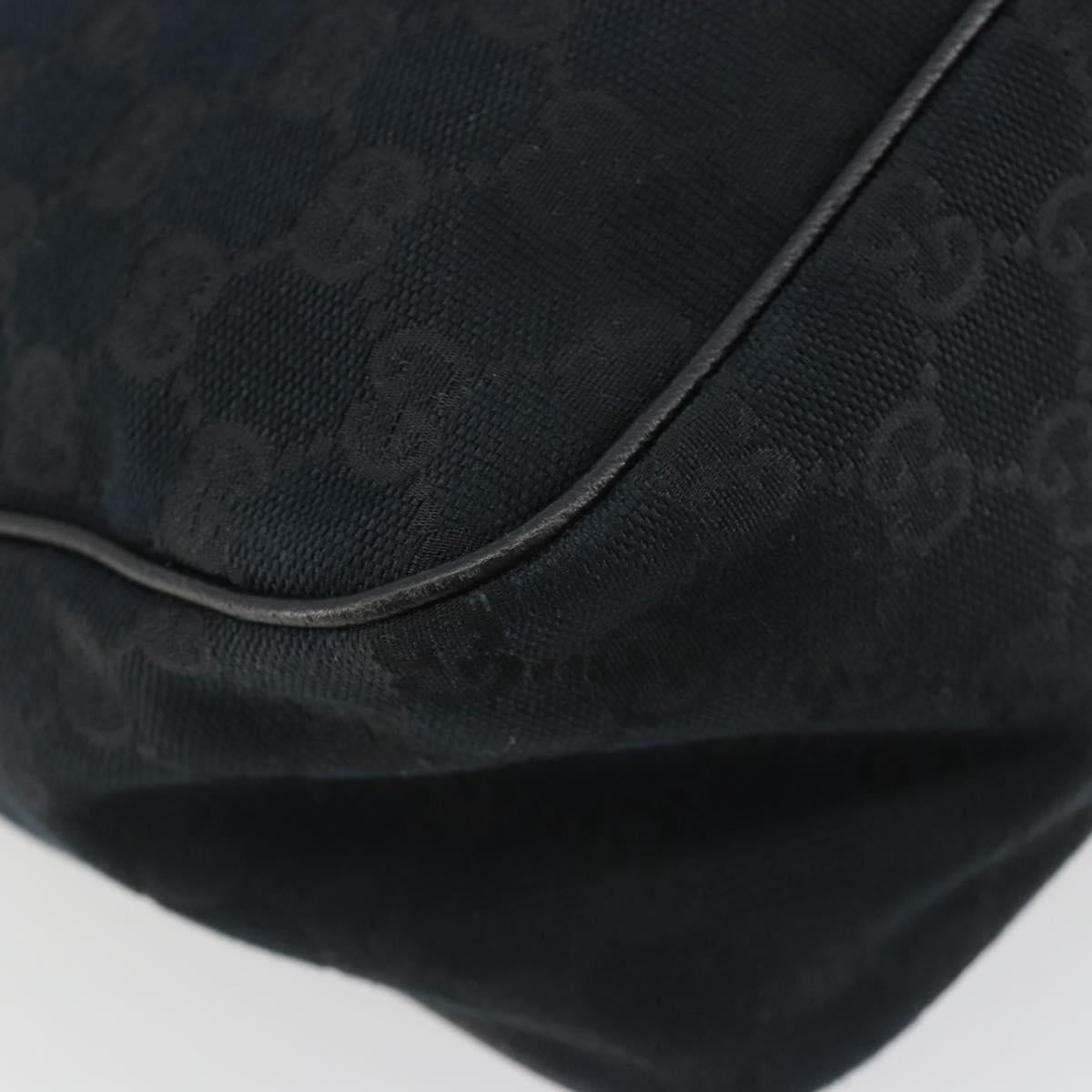 GUCCI GG Canvas Abbey Shoulder Bag Black Silver Silver 153025 Auth 186646SAV