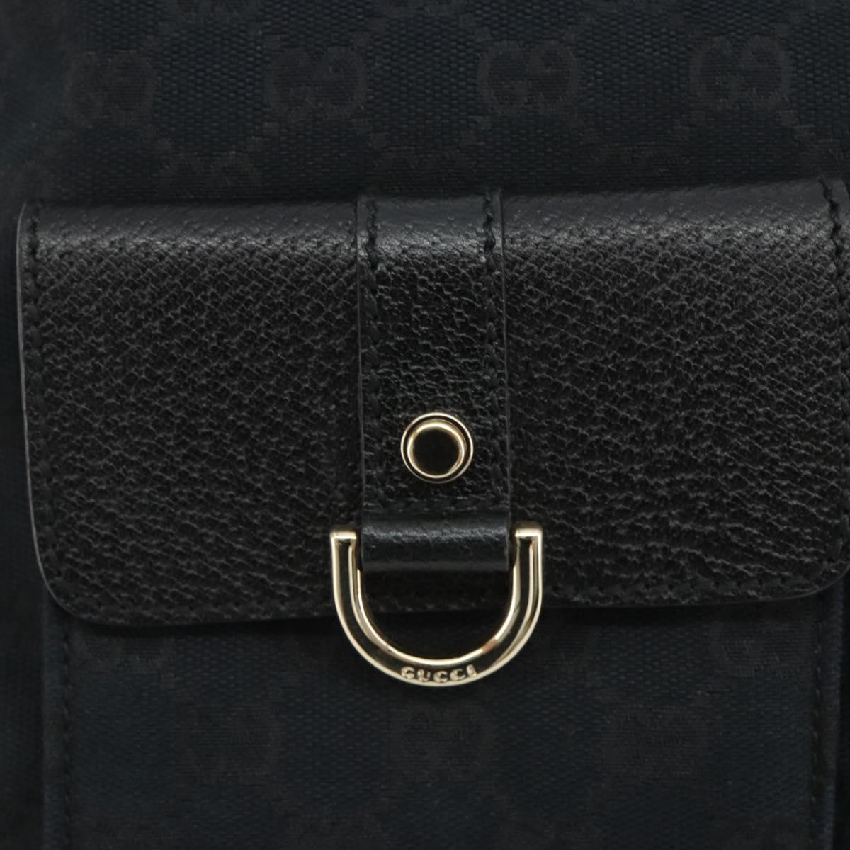 GUCCI GG Canvas Abbey Shoulder Bag Black Silver Silver 153025 Auth 186646SAV