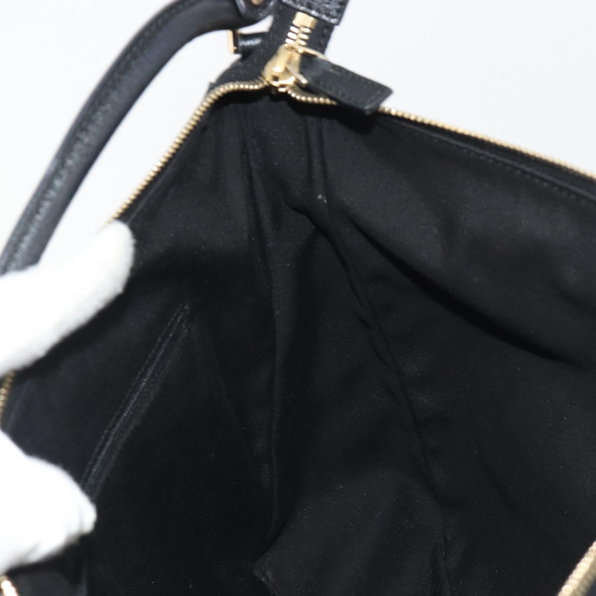 GUCCI GG Canvas Abbey Shoulder Bag Black Silver Silver 153025 Auth 186646SAV