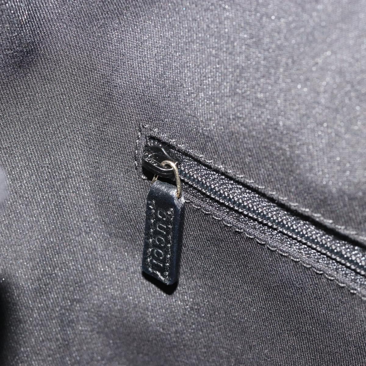 GUCCI GG Canvas Abbey Shoulder Bag Black Silver Silver 153025 Auth 186646SAV
