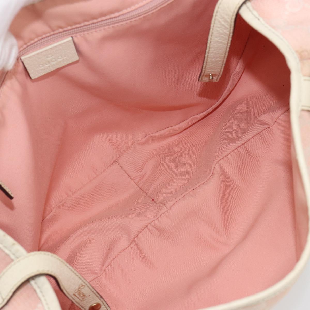 GUCCI GG Canvas Abbey Tote Bag Pink Gold 130736 Auth 186647