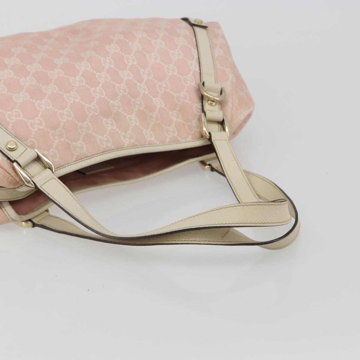 GUCCI GG Canvas Abbey Tote Bag Pink Gold 130736 Auth 186647