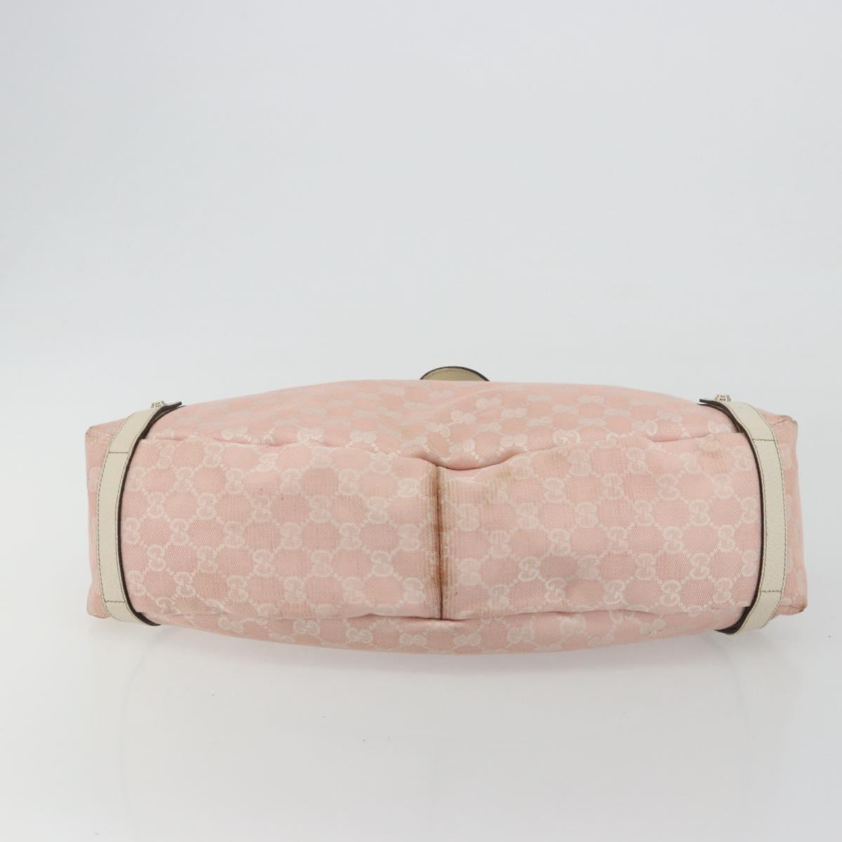 GUCCI GG Canvas Abbey Tote Bag Pink Gold 130736 Auth 186647