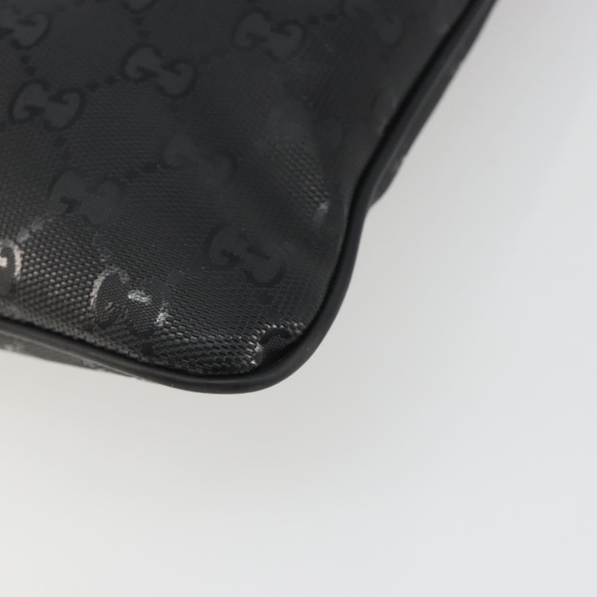 GUCCI GG Implementation Shoulder Bag PVC Black Silver 201538 Auth 186648V
