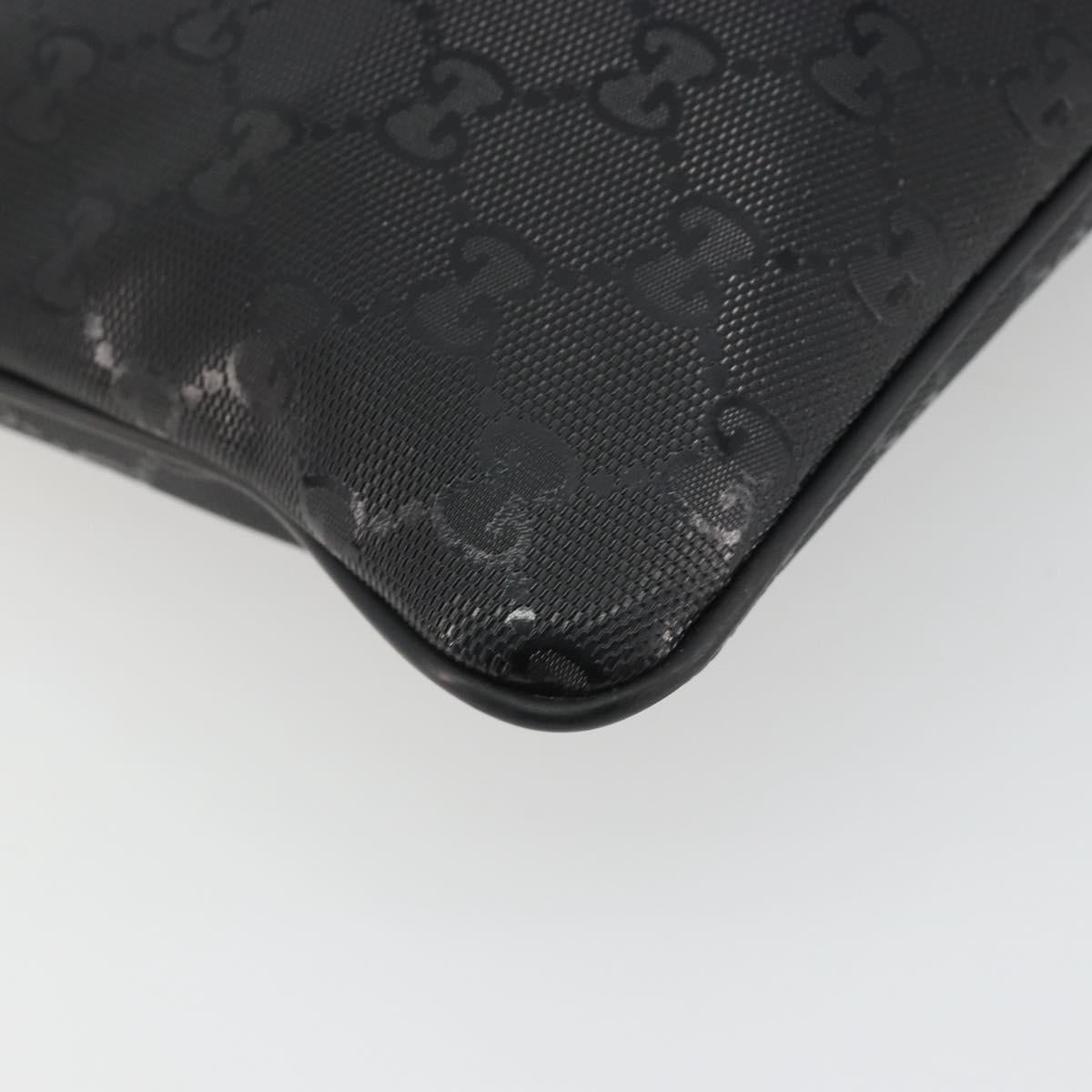 GUCCI GG Implementation Shoulder Bag PVC Black Silver 201538 Auth 186648V