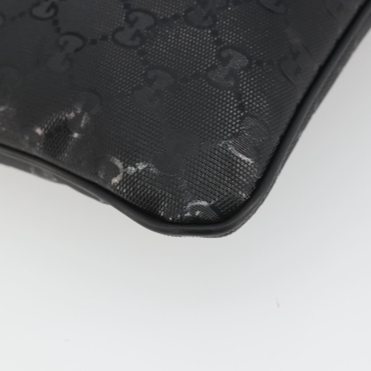 GUCCI GG Implementation Shoulder Bag PVC Black Silver 201538 Auth 186648V
