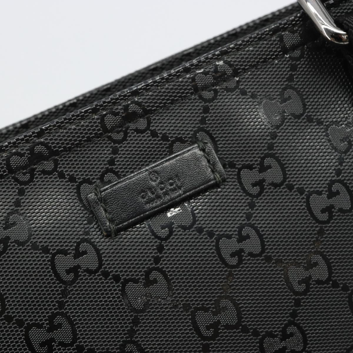 GUCCI GG Implementation Shoulder Bag PVC Black Silver 201538 Auth 186648V