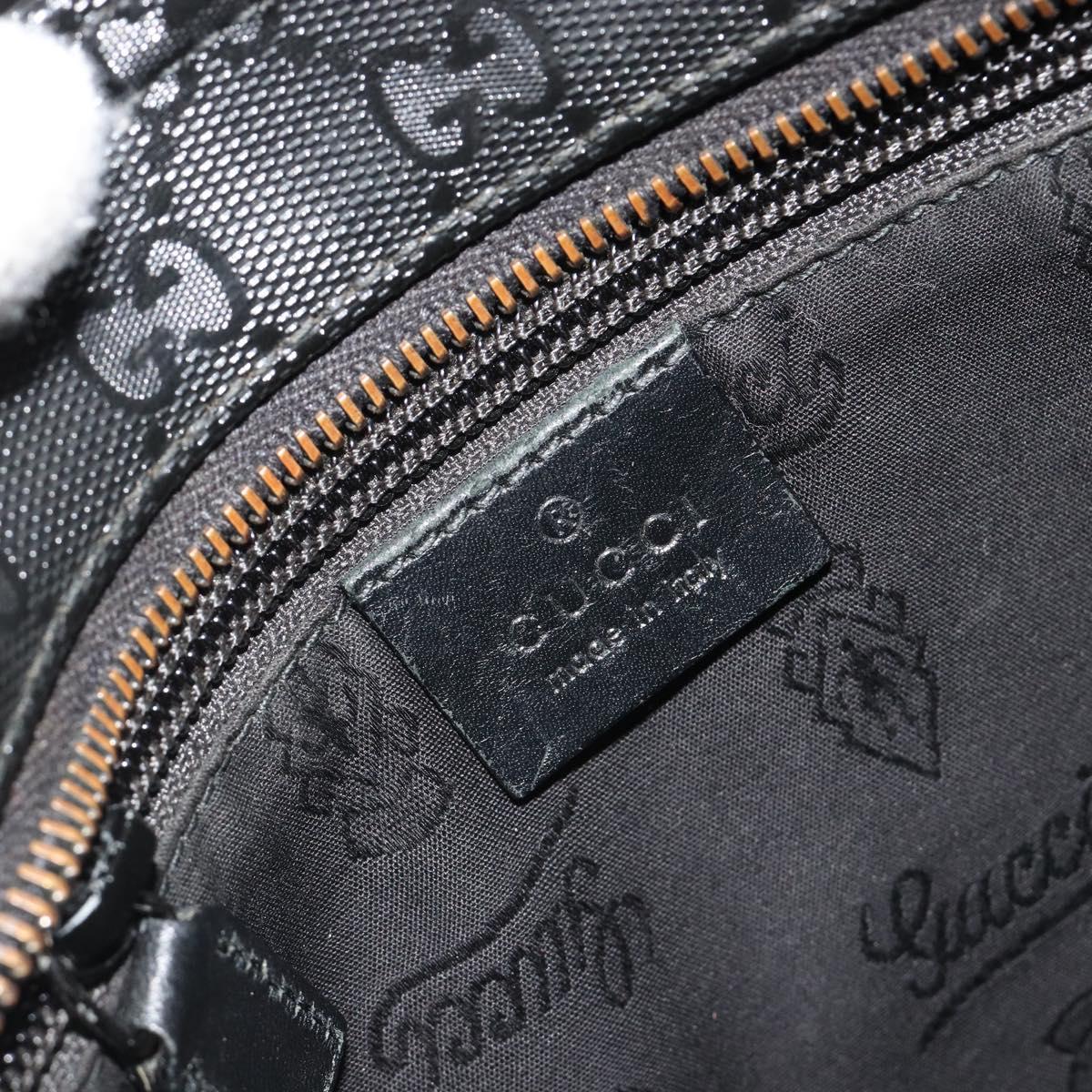 GUCCI GG Implementation Shoulder Bag PVC Black Silver 201538 Auth 186648V