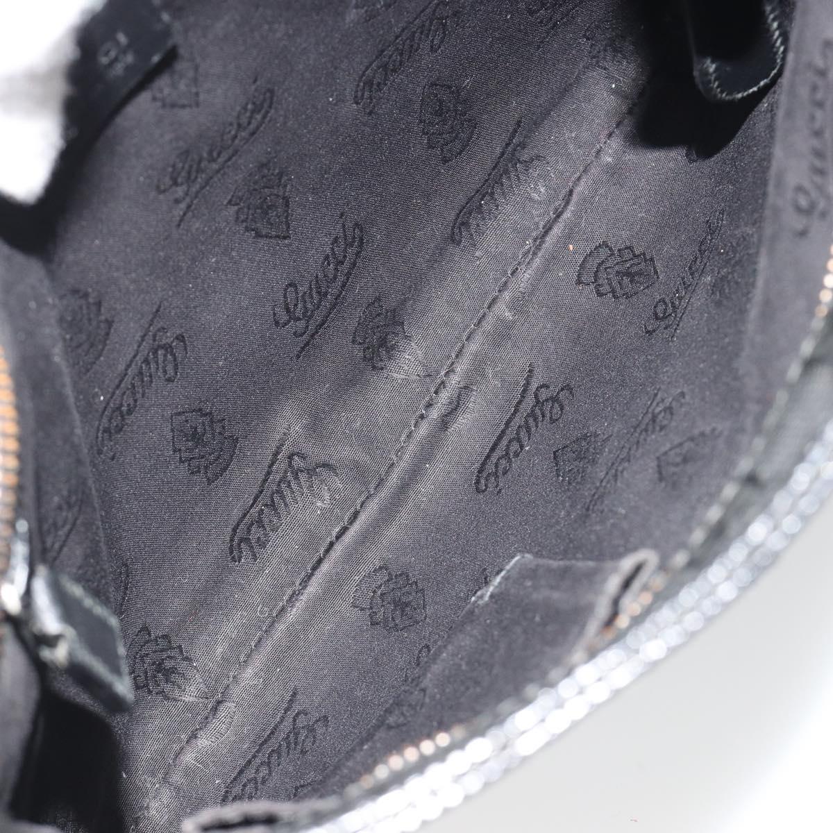 GUCCI GG Implementation Shoulder Bag PVC Black Silver 201538 Auth 186648V