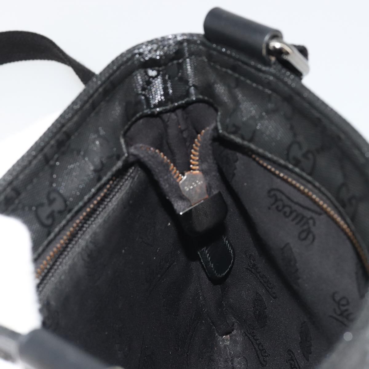 GUCCI GG Implementation Shoulder Bag PVC Black Silver 201538 Auth 186648V