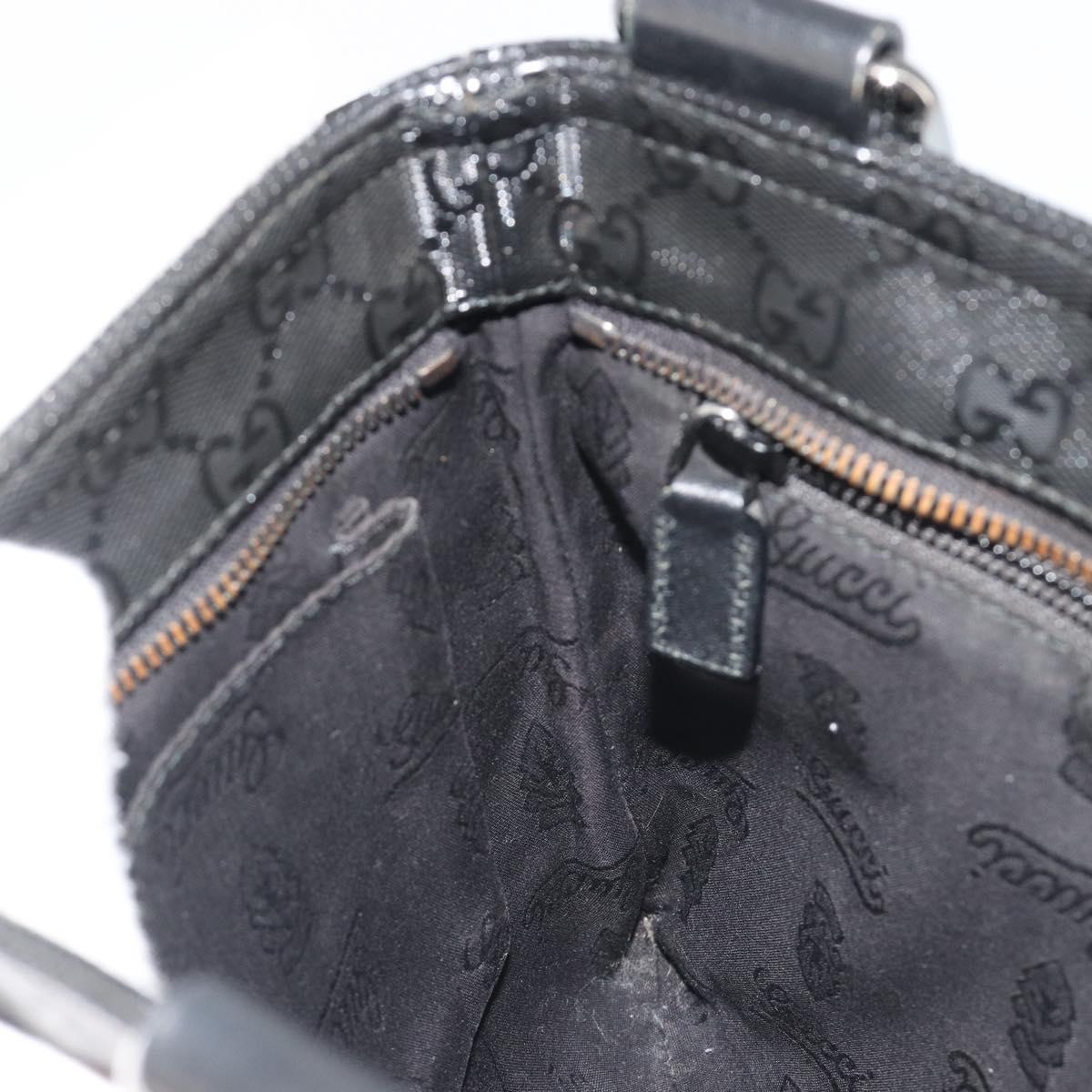 GUCCI GG Implementation Shoulder Bag PVC Black Silver 201538 Auth 186648V