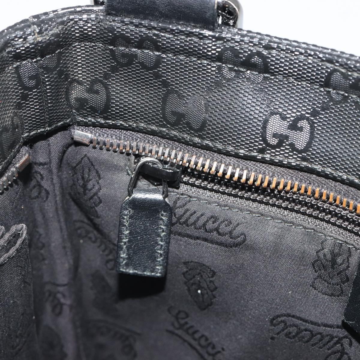 GUCCI GG Implementation Shoulder Bag PVC Black Silver 201538 Auth 186648V