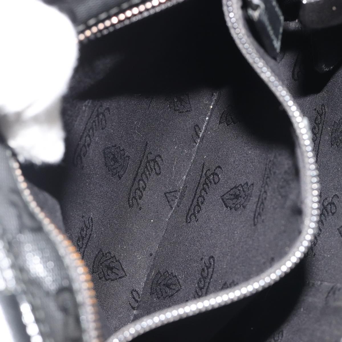 GUCCI GG Implementation Shoulder Bag PVC Black Silver 201538 Auth 186648V