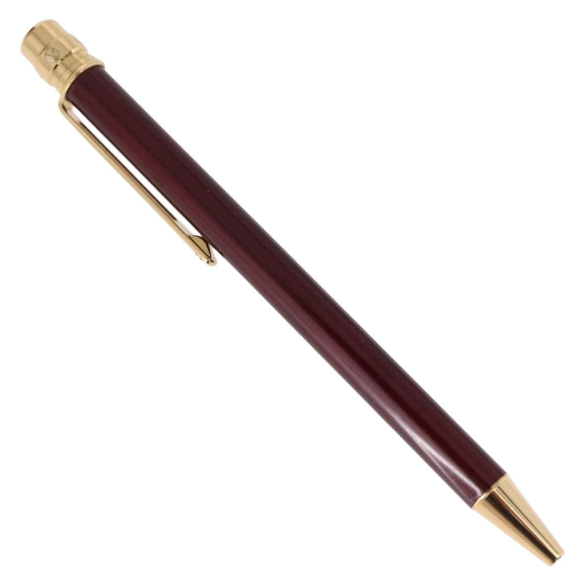 CARTIER Santos de Cartier Ballpoint Ballpoint Pen metal Bordeaux Auth 186650M