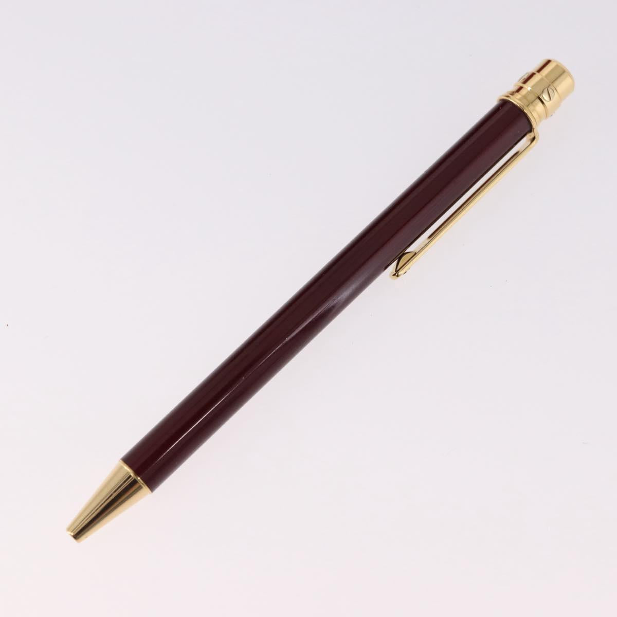 CARTIER Santos de Cartier Ballpoint Ballpoint Pen metal Bordeaux Auth 186650M