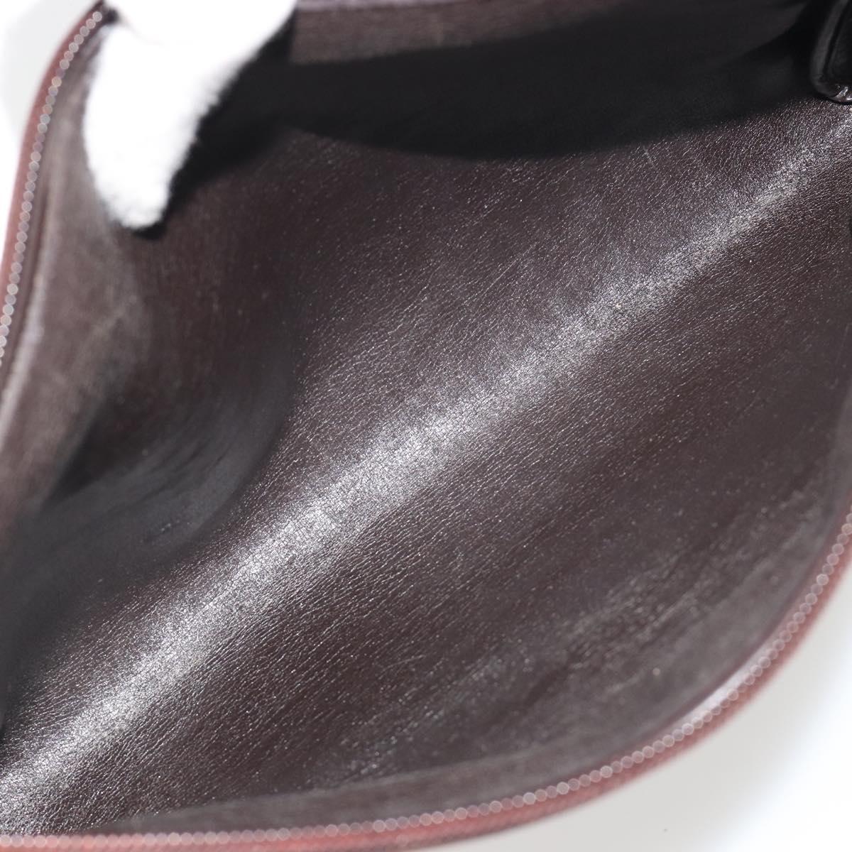 Christian Dior Trotter Canvas Clutch Bag Brown Gold Auth 186654
