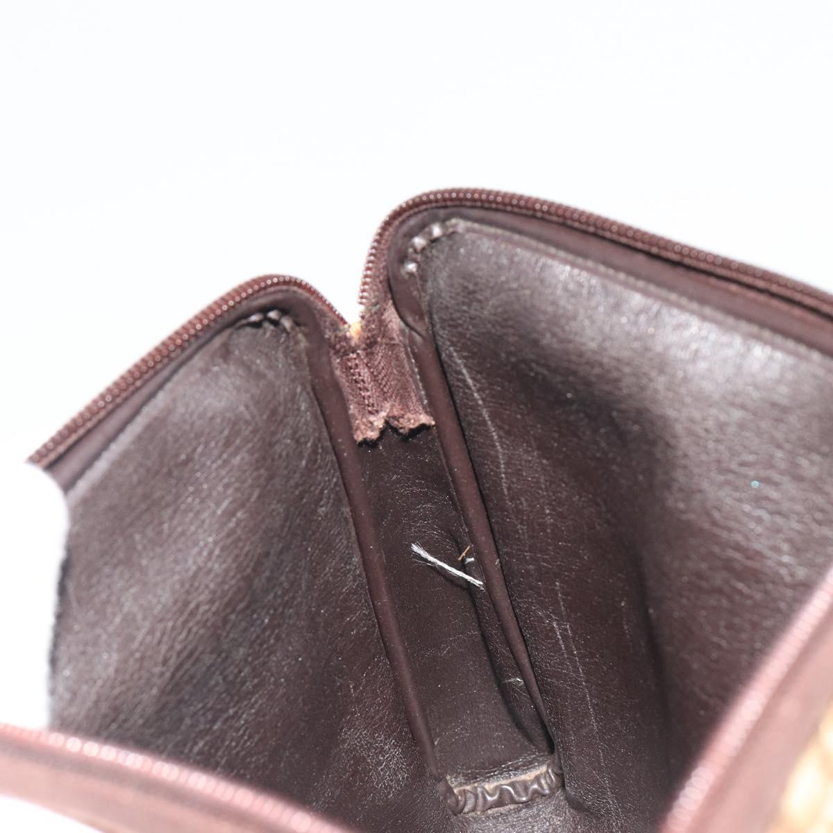 Christian Dior Trotter Canvas Clutch Bag Brown Gold Auth 186654