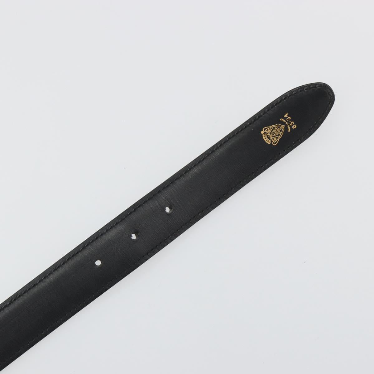 GUCCI Belt Leather 39.4"" Black Gold Auth 186658A