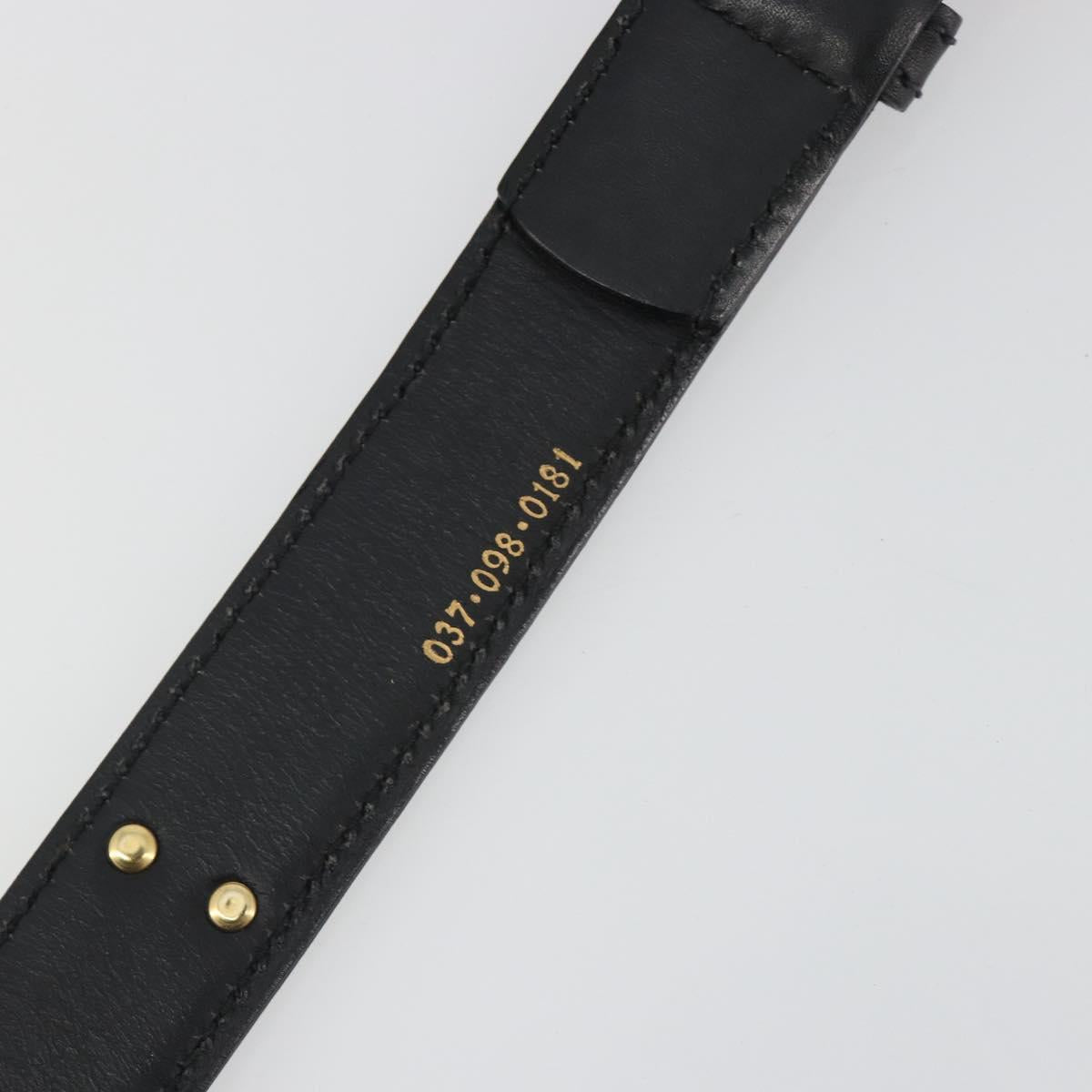 GUCCI Belt Leather 39.4"" Black Gold Auth 186658A