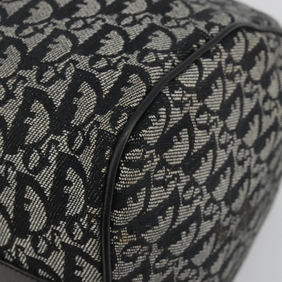 Christian Dior Trotter Canvas Hand Bag Navy Silver Auth 186666A