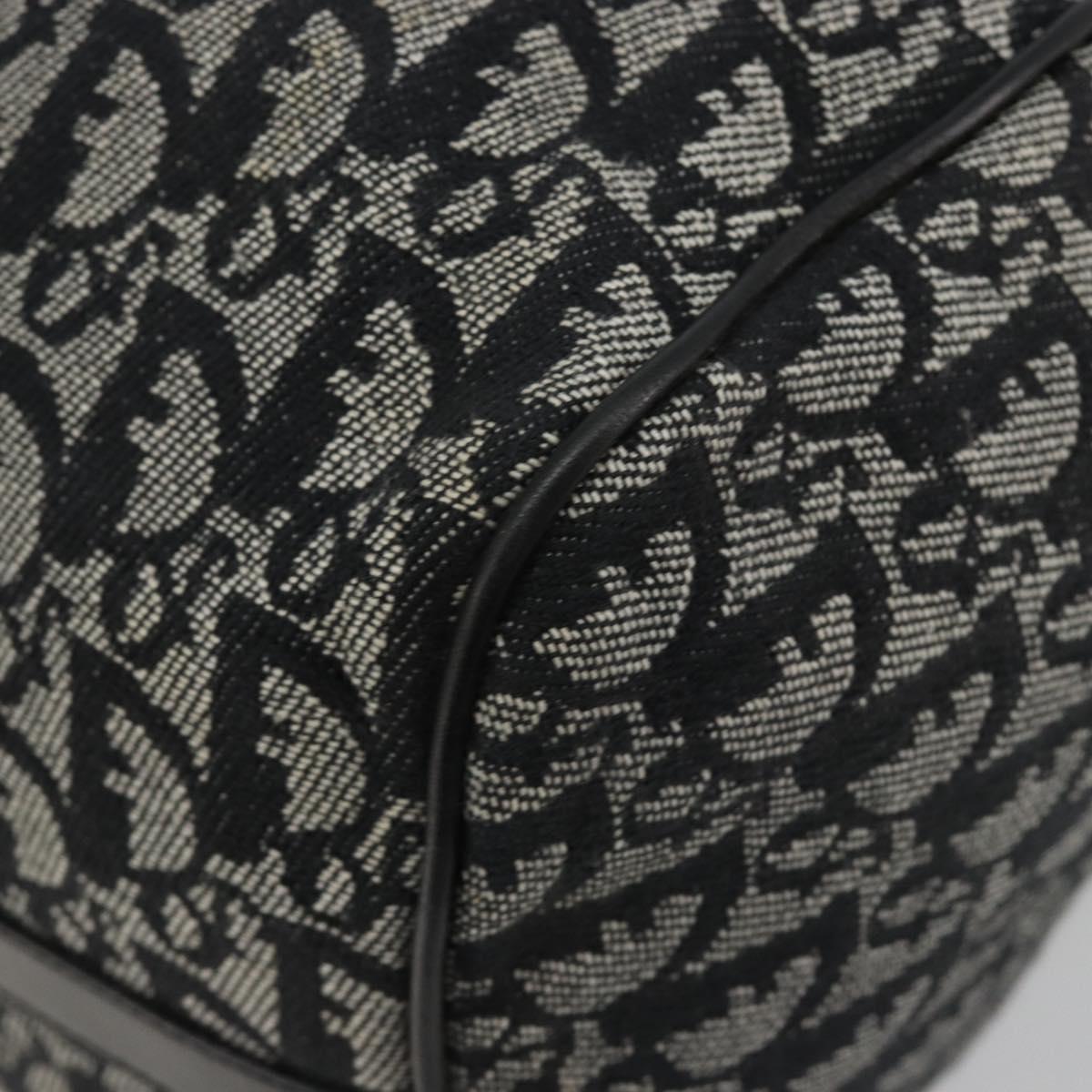 Christian Dior Trotter Canvas Hand Bag Navy Silver Auth 186666A