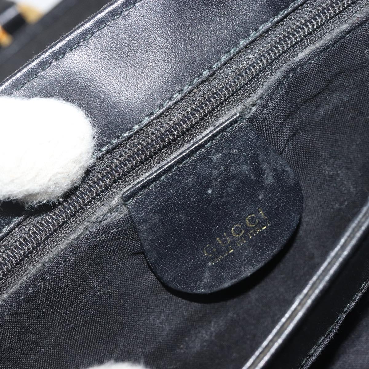 GUCCI GG Canvas Shoulder Bag Black Gold Auth 186668