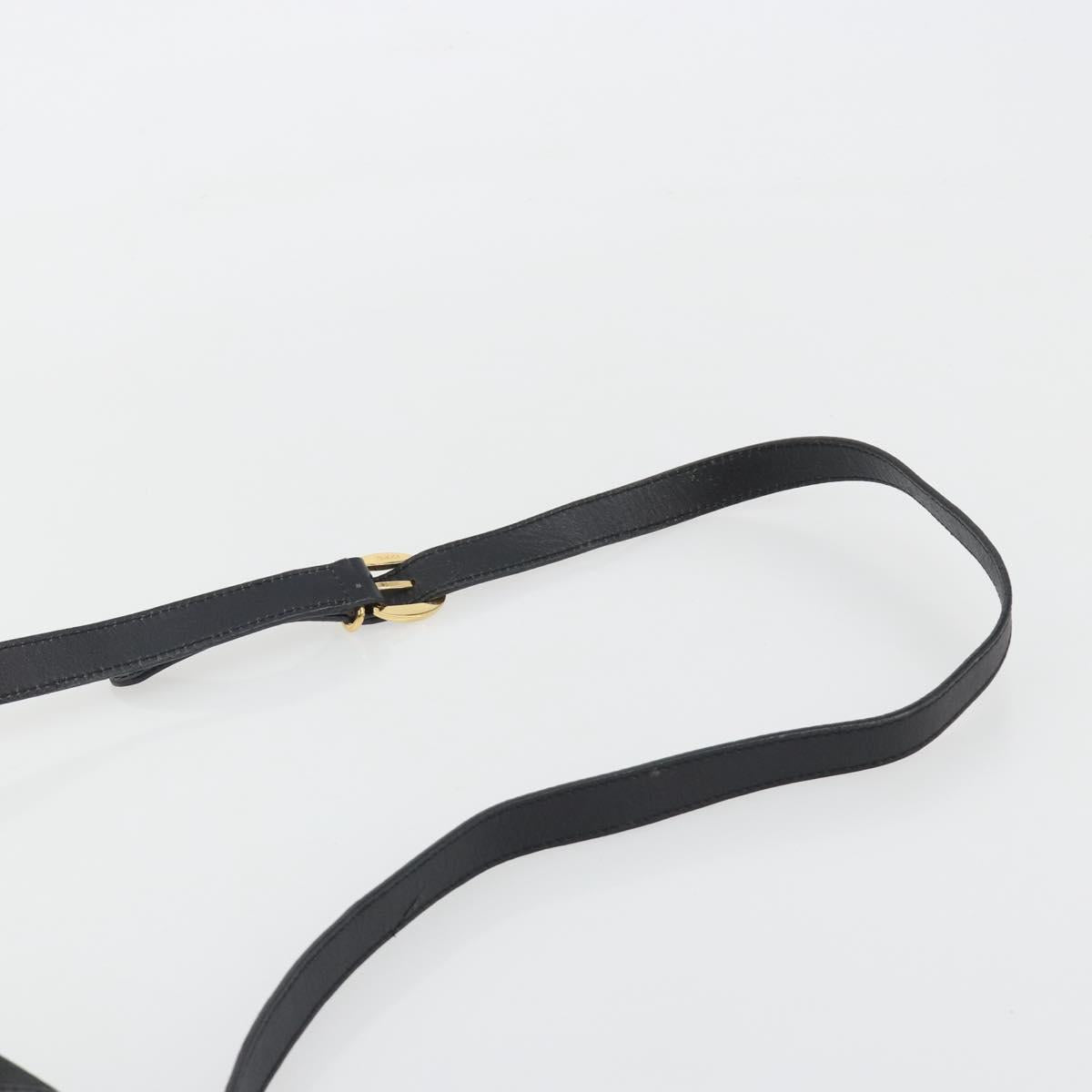 GUCCI GG Canvas Shoulder Bag Black Gold Auth 186668