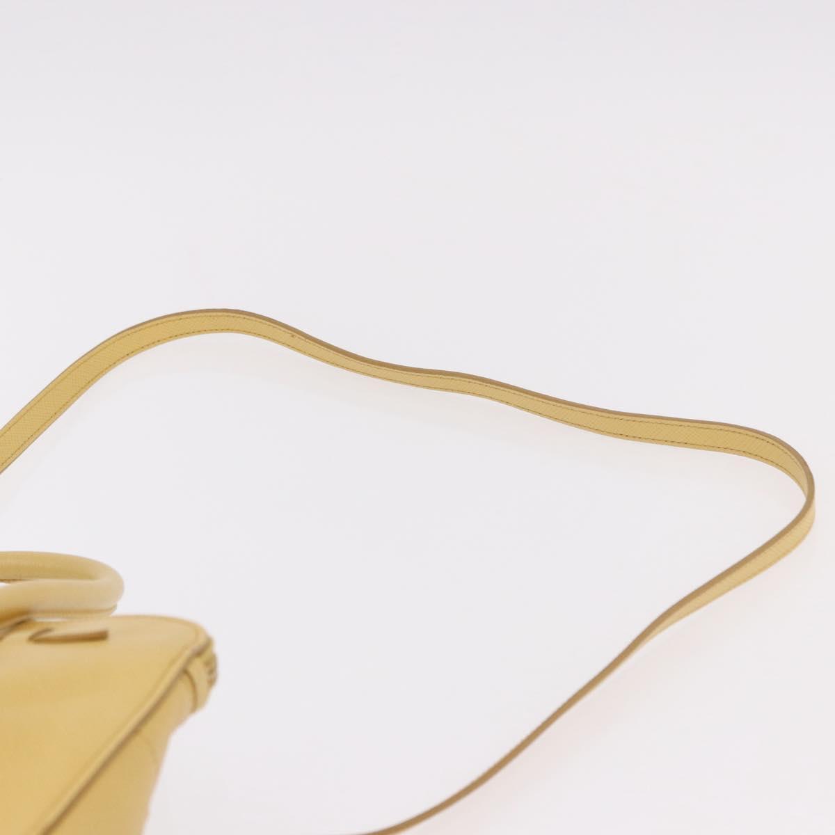PRADA Hand Bag Safiano leather 2way Yellow Gold Auth 186670A
