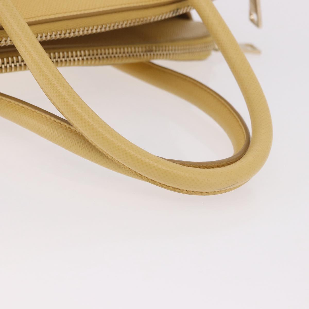 PRADA Hand Bag Safiano leather 2way Yellow Gold Auth 186670A