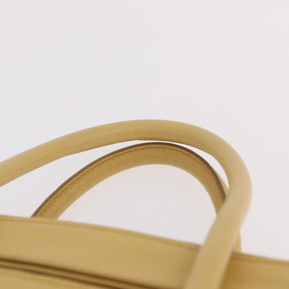 PRADA Hand Bag Safiano leather 2way Yellow Gold Auth 186670A