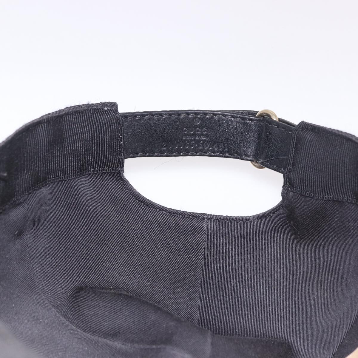GUCCI GG Canvas Web Sherry Line Cap M Black Gold 200035 Auth 186671A