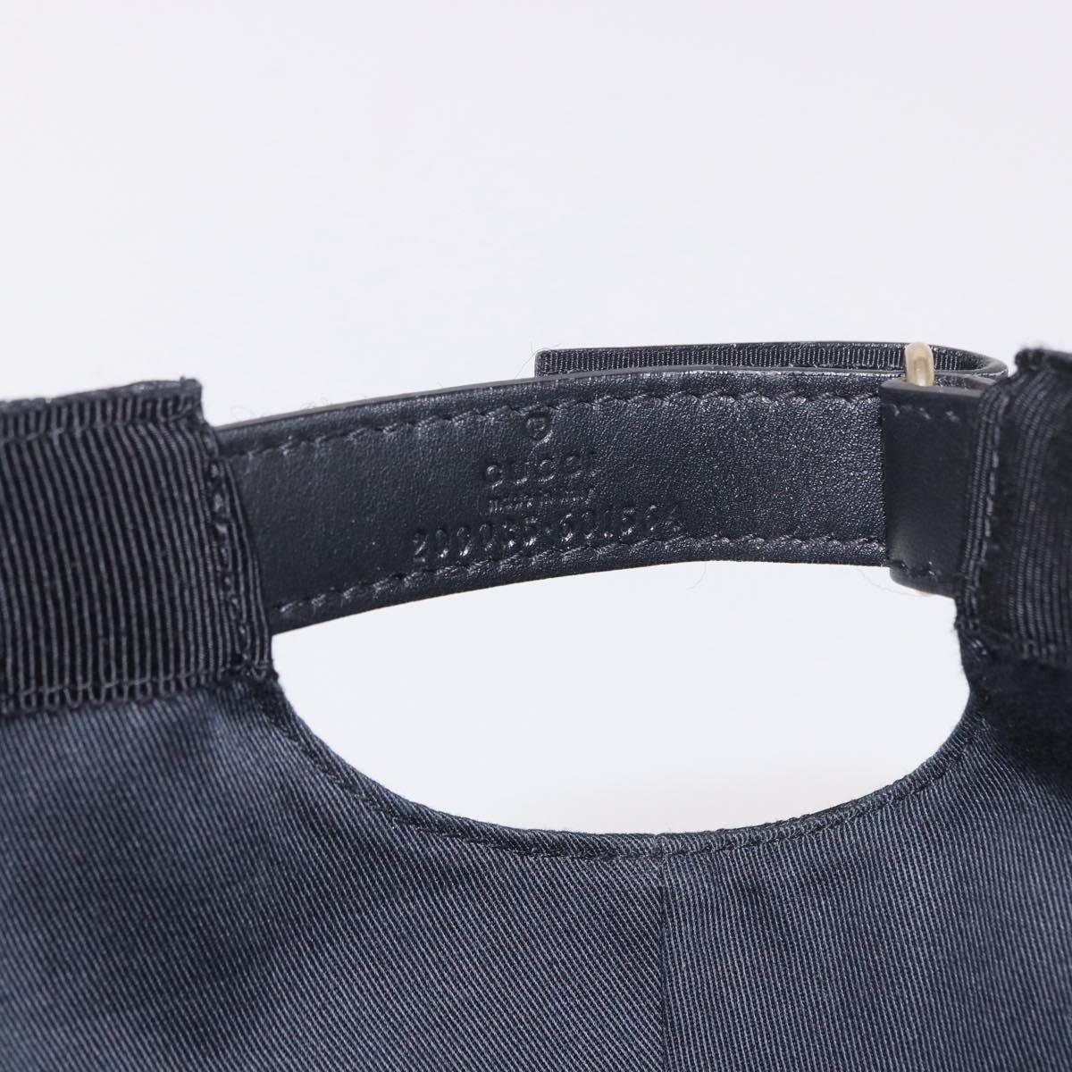 GUCCI GG Canvas Web Sherry Line Cap M Black Gold 200035 Auth 186672A