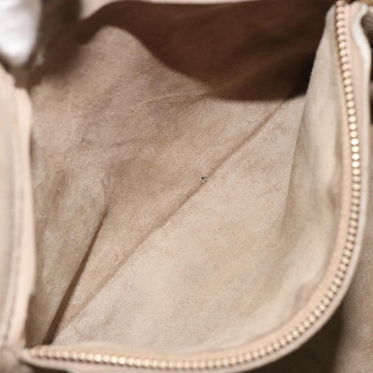 CELINE Luggage Phantom Hand Bag Leather Beige Gold Auth 186673A