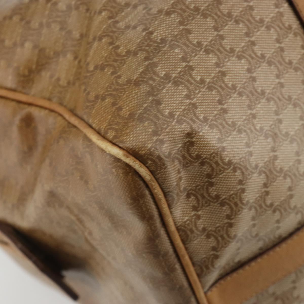 CELINE Macadam Canvas Hand Bag PVC Beige Gold Auth 186674