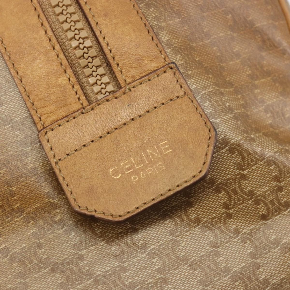 CELINE Macadam Canvas Hand Bag PVC Beige Gold Auth 186674