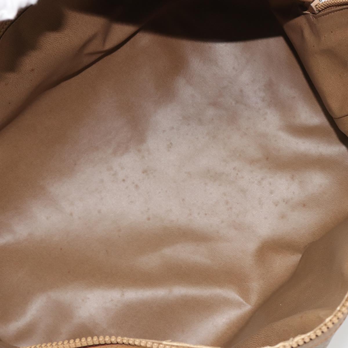 CELINE Macadam Canvas Hand Bag PVC Beige Gold Auth 186674