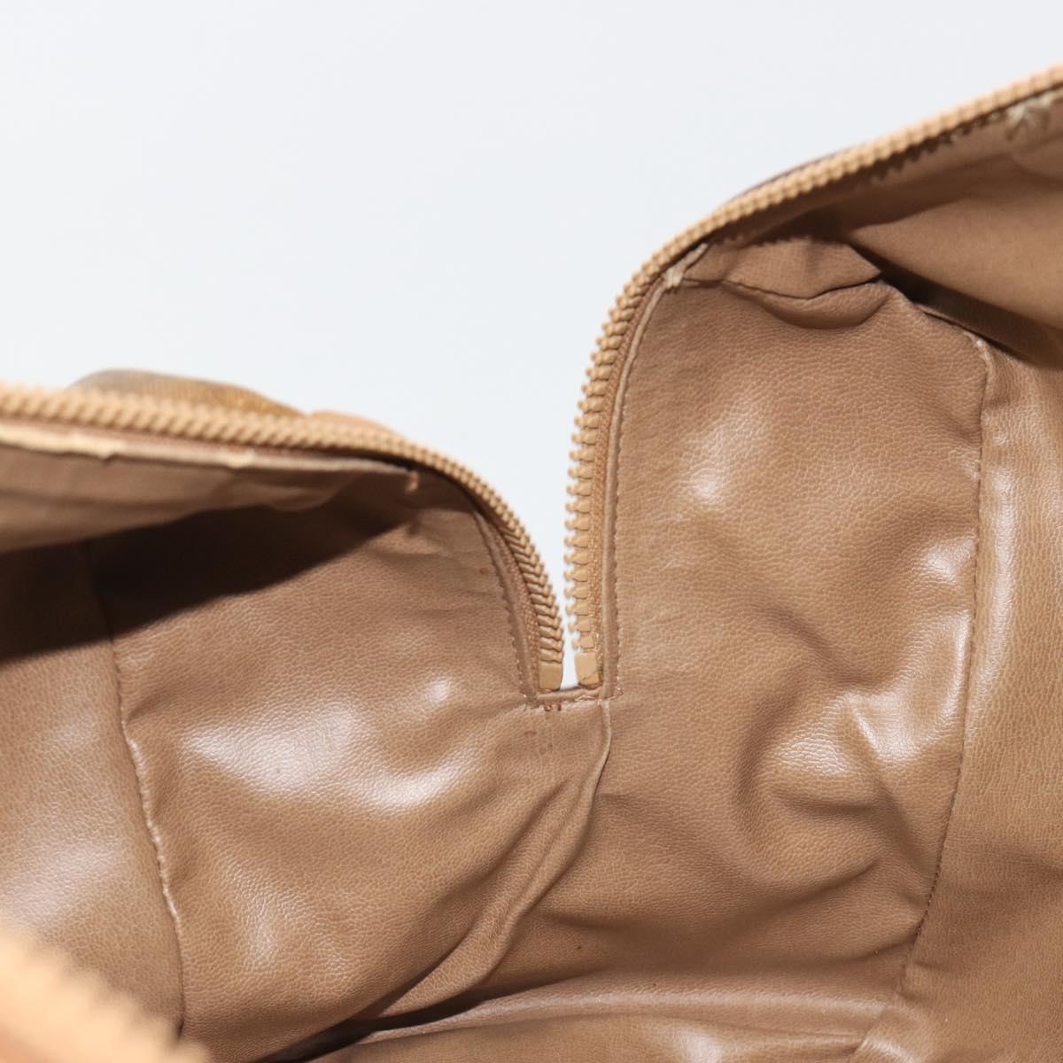 CELINE Macadam Canvas Hand Bag PVC Beige Gold Auth 186674
