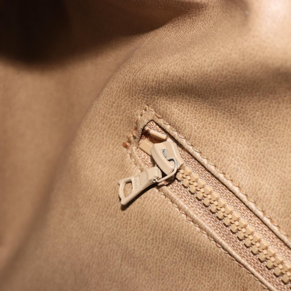 CELINE Macadam Canvas Hand Bag PVC Beige Gold Auth 186674