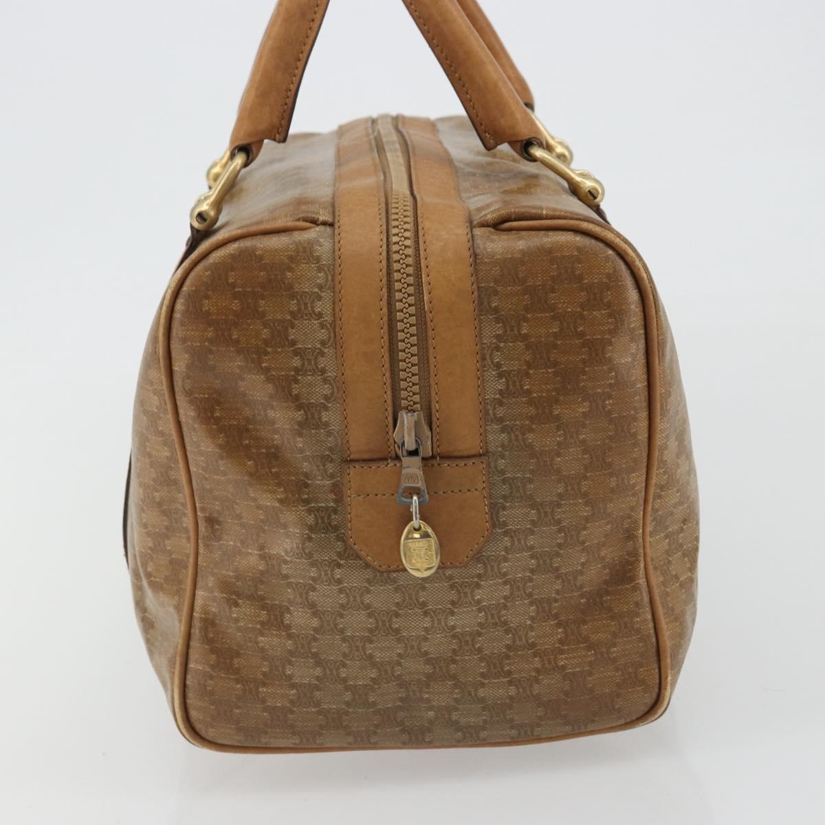 CELINE Macadam Canvas Hand Bag PVC Beige Gold Auth 186674