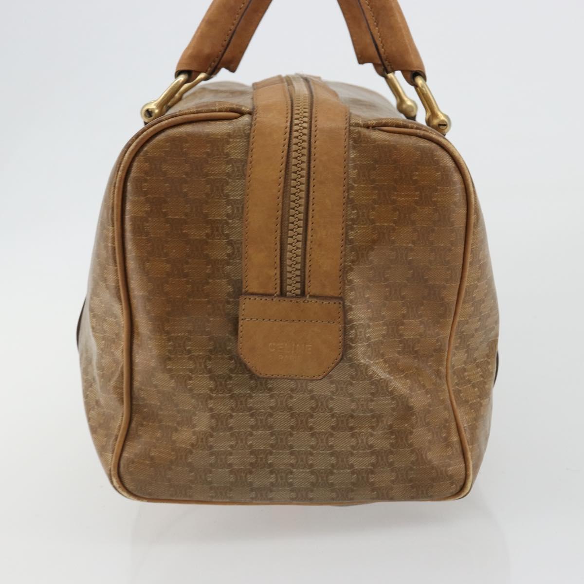 CELINE Macadam Canvas Hand Bag PVC Beige Gold Auth 186674