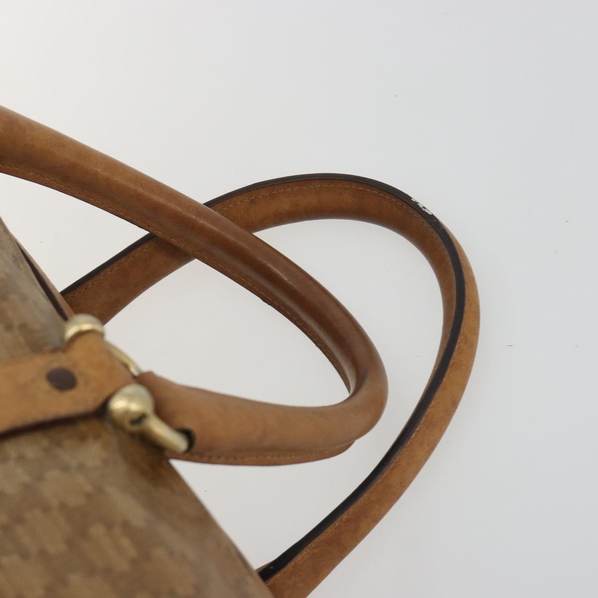 CELINE Macadam Canvas Hand Bag PVC Beige Gold Auth 186674