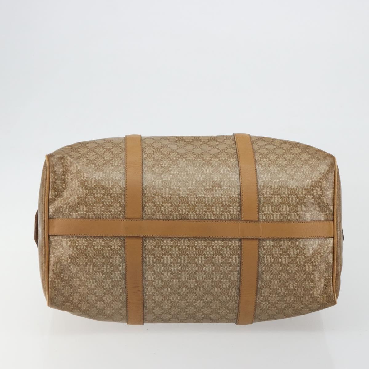 CELINE Macadam Canvas Hand Bag PVC Beige Gold Auth 186674