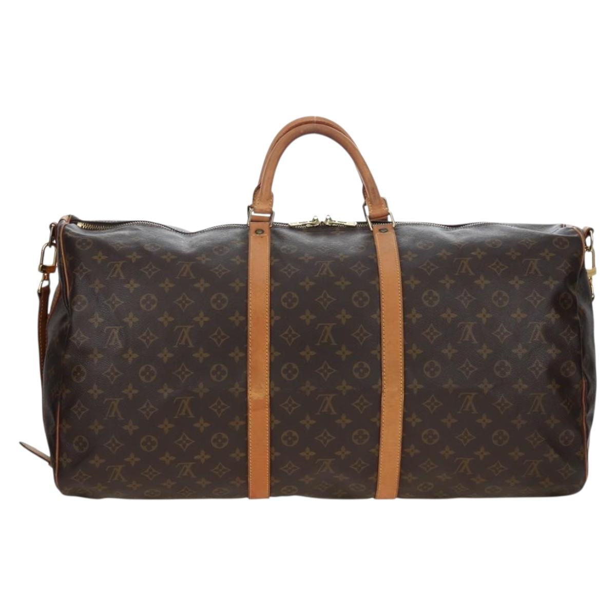 LOUIS VUITTON Monogram Keepall Bandouliere 60 Boston Bag M41412 LV Auth 186675