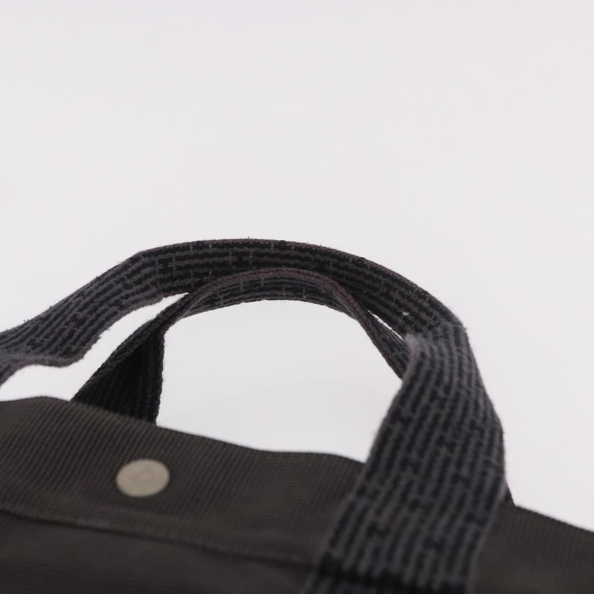 HERMES Her Line GM Tote Bag Canvas Gray Silver Auth 186677