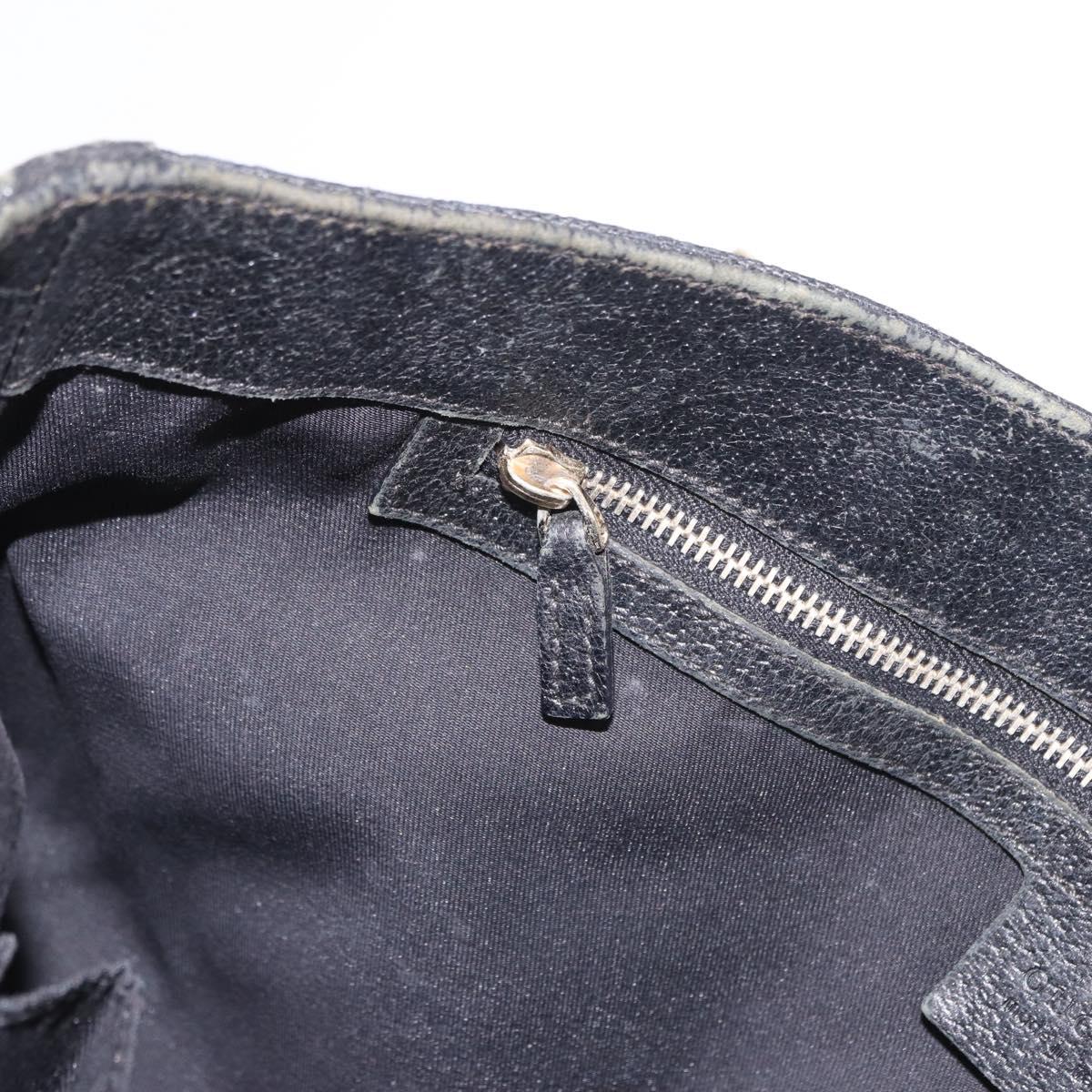 GUCCI GG Canvas Hand Bag Black Gold 153024 Auth 186680