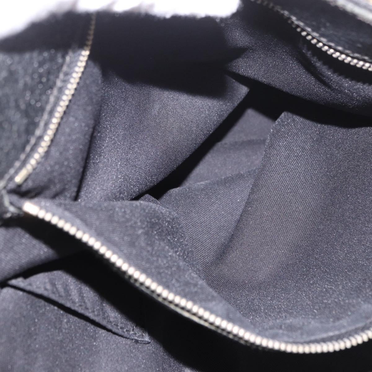 GUCCI GG Canvas Hand Bag Black Gold 153024 Auth 186680