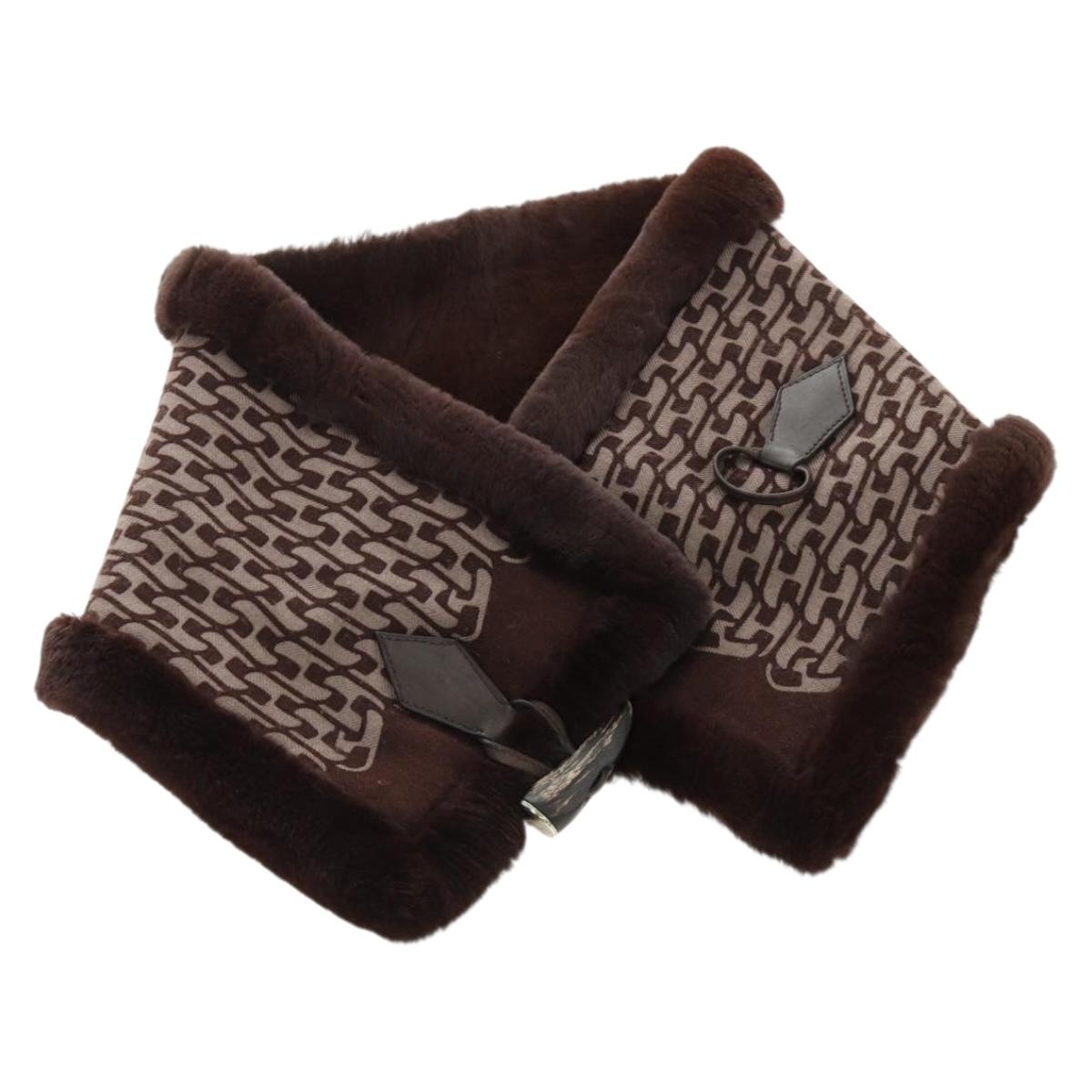 HERMES Scarf Orirag Brown Auth 186683M